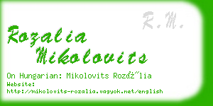 rozalia mikolovits business card